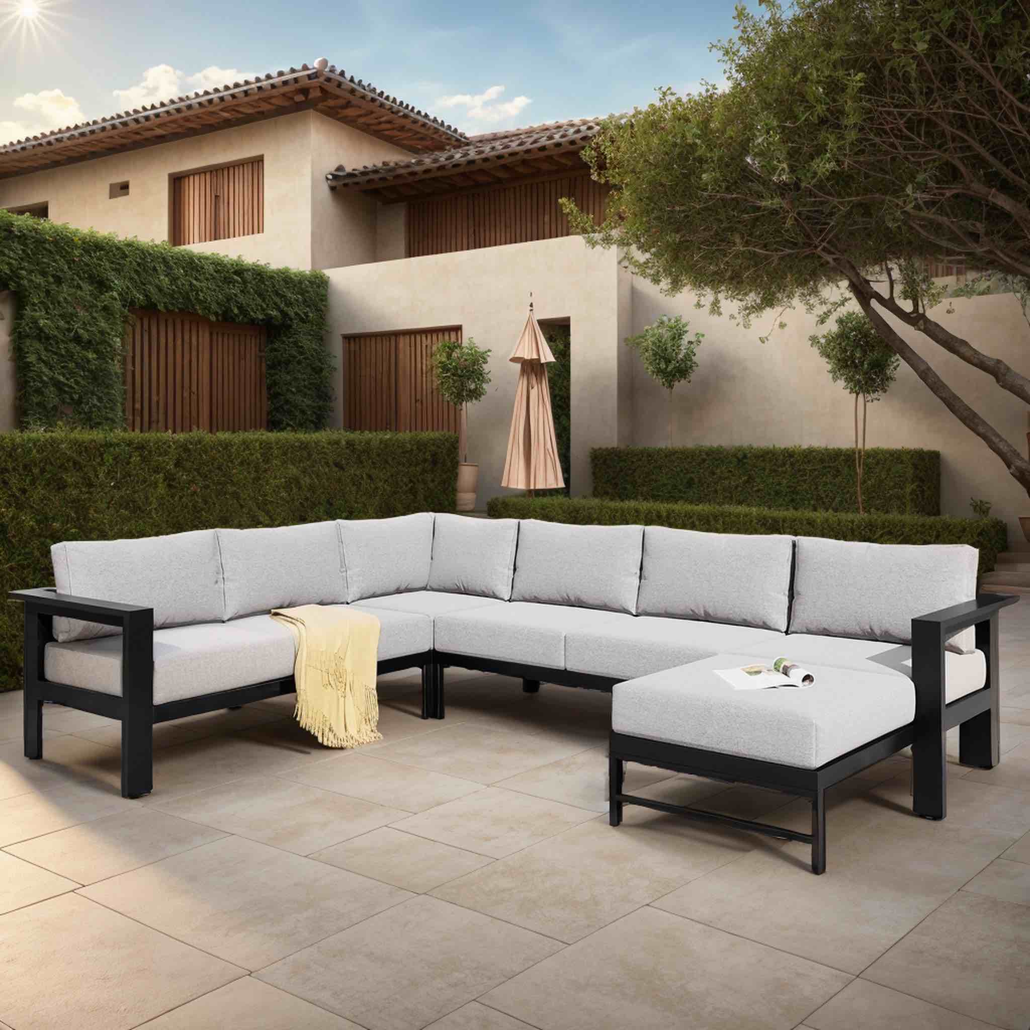 Nandni 7 - Person Outdoor Seating Group with Cushions(Box 2 of 5)