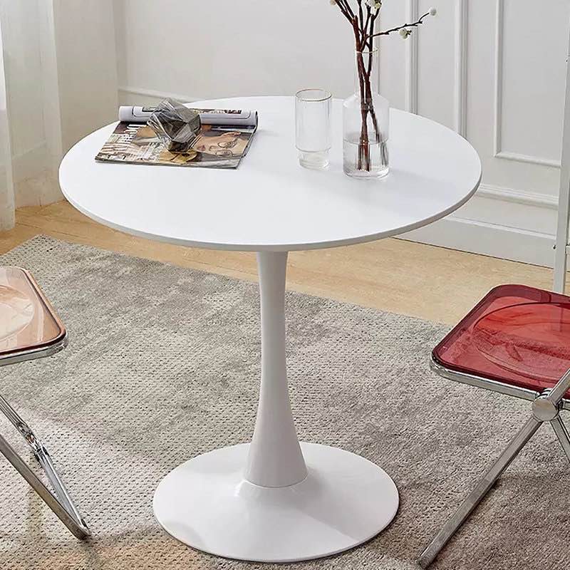 amelia-lillie round pedestal dining table white