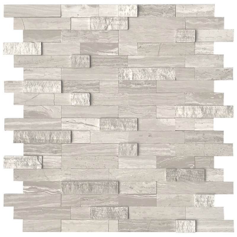 11.5" x 10.7" 3d natural stone peel & stick mosaic tile