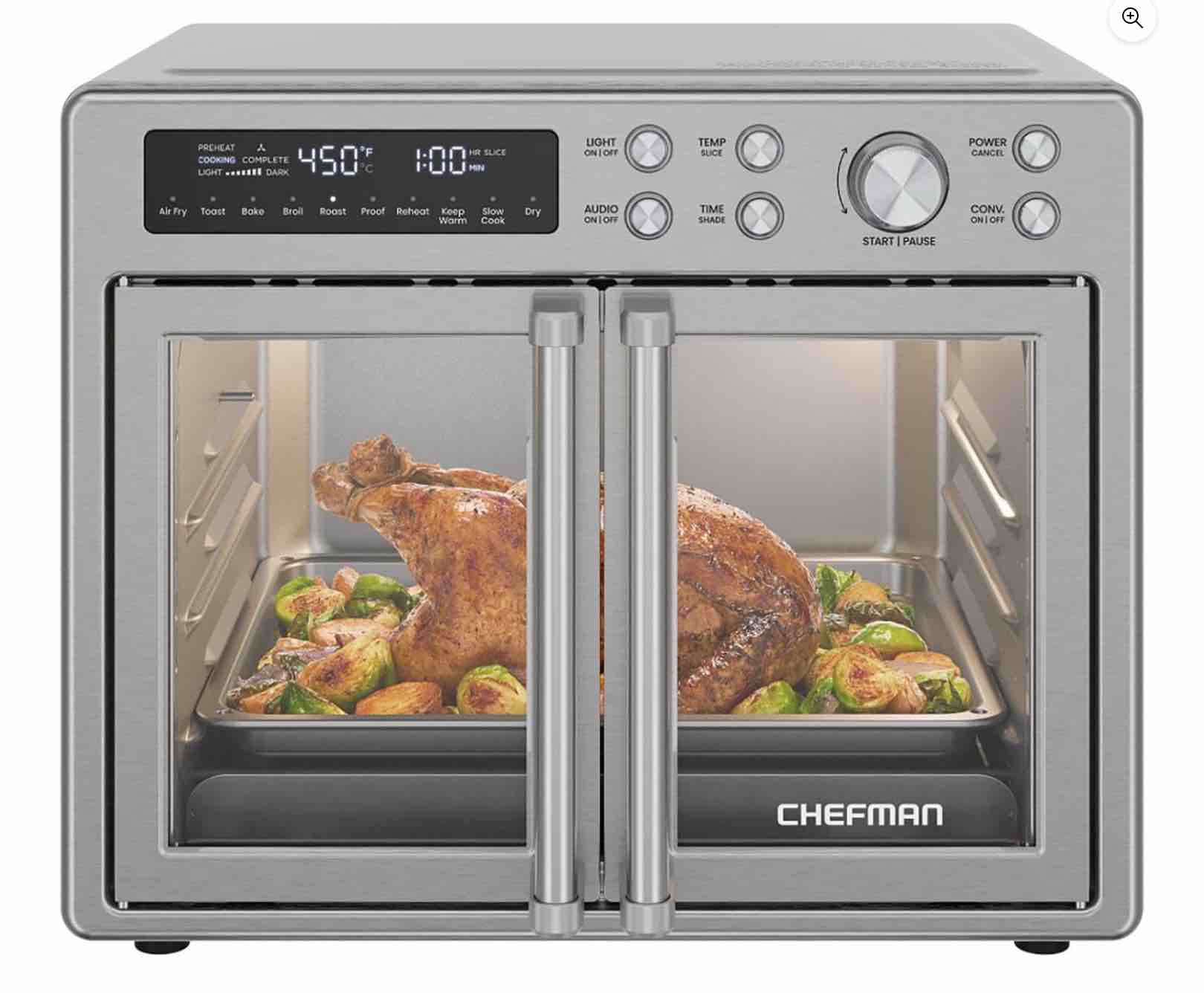 Chefman 10-in-1 Stainless Steel French Door Toaster Oven Air Fryer