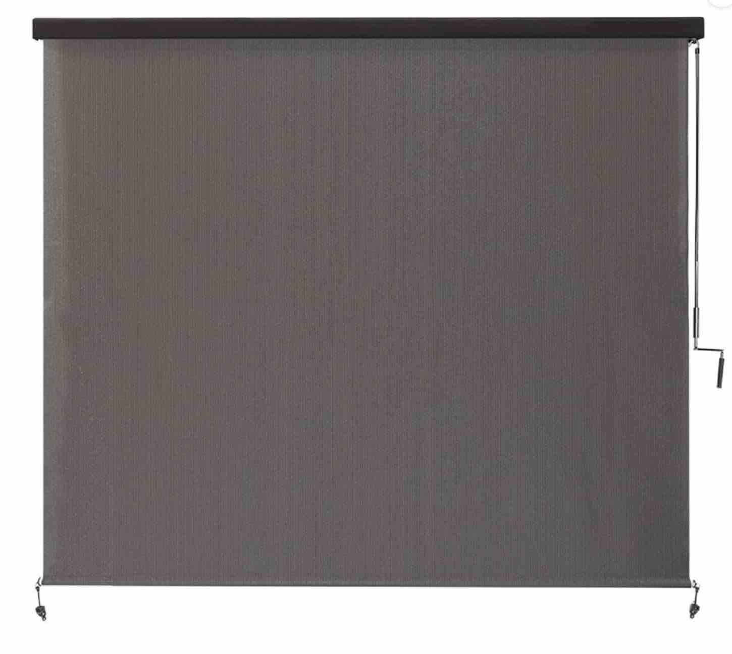 Coolaroo Full Valance Wand-Operated 8' x 8' Pewter Roller Shade