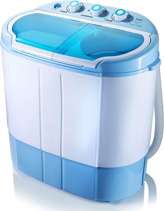 Pyle Portable 2-in-1 Washing Machine&Spin-Dryer-Convenient Top-Loading Easy Access,Energy&Water Efficient Design,Ideal for Smaller Loads-No Special Parts or Plumbing Required-2 FT Drainage Hose