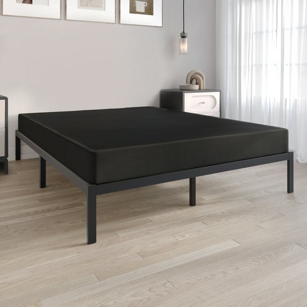Castle Place 5" Full Size Metal Box Spring in Black Linen (Incomplete only one box)