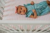 Petit Classics Pack N Play, Mini-Crib Sheet 1-Pack — 100% High Quality Jersey Knit Cotton Playard Sheet for Baby Girl (Pink Dotted Stripes)