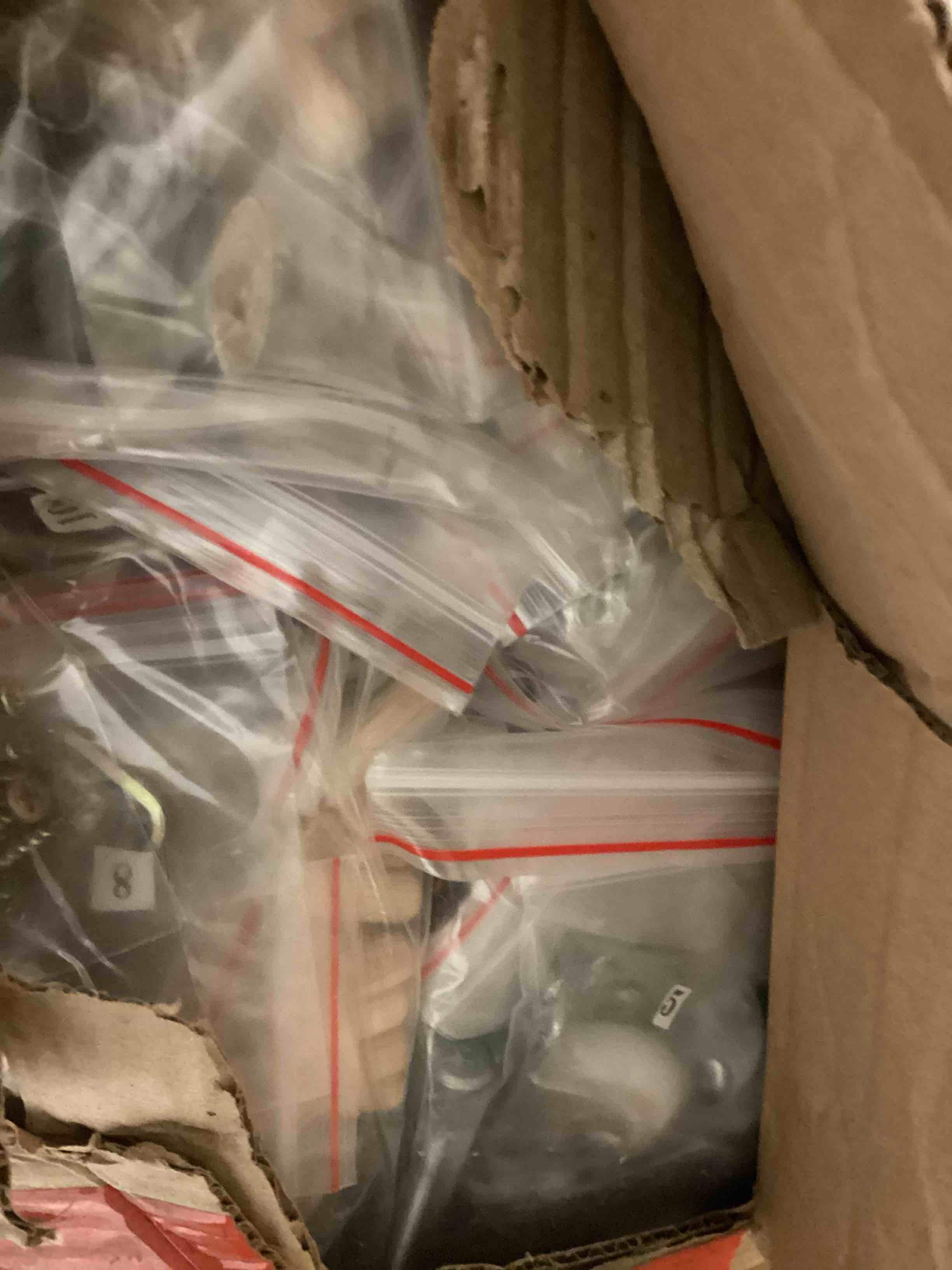 Assortment of screws and tires etc.
