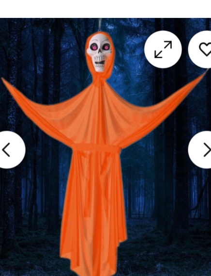 65" black light responsive ghoul halloween decorative prop orange - hyde & eek! boutique™: indoor/outdoor ghost decor