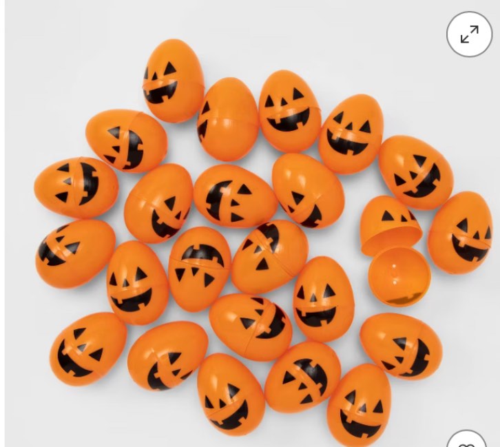 24ct orange fillable eggs for halloween egg hunt - hyde & eek! boutique™: indoor party decor, 2.33" height