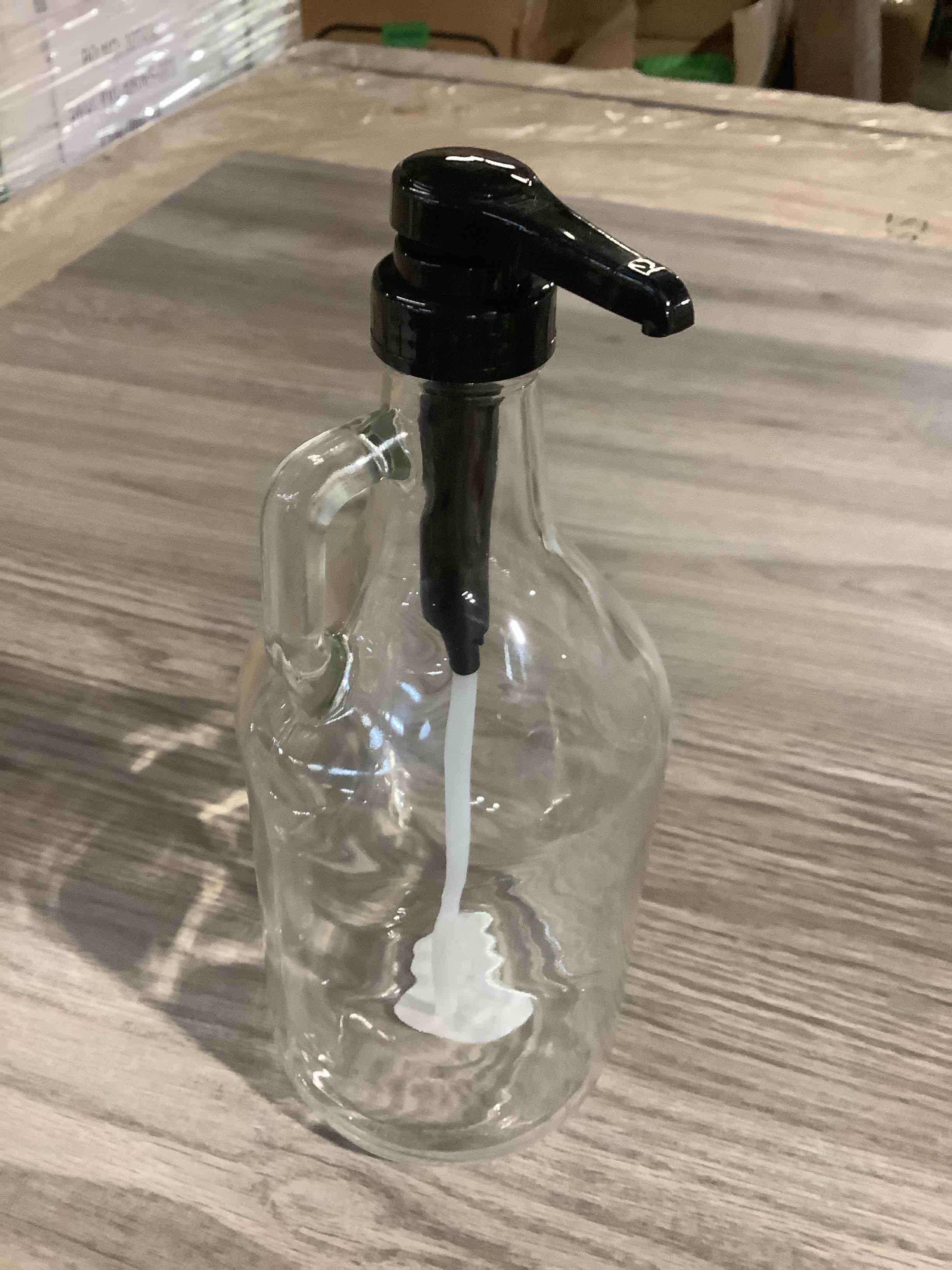 Glass pump bottle capacity 65 fluid ounce
