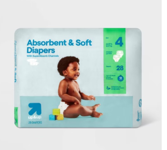 disposable diapers - size 4 - 28ct - up&up™
