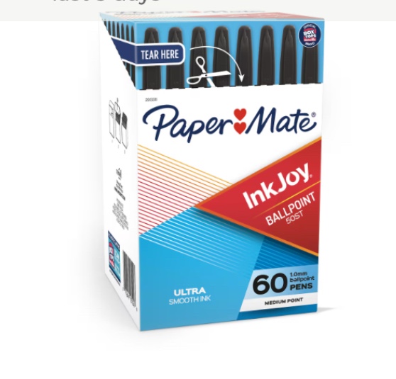 paper mate 2014534 inkjoy 50st ballpoint pens, medium point (1.0mm), blue, 60 count