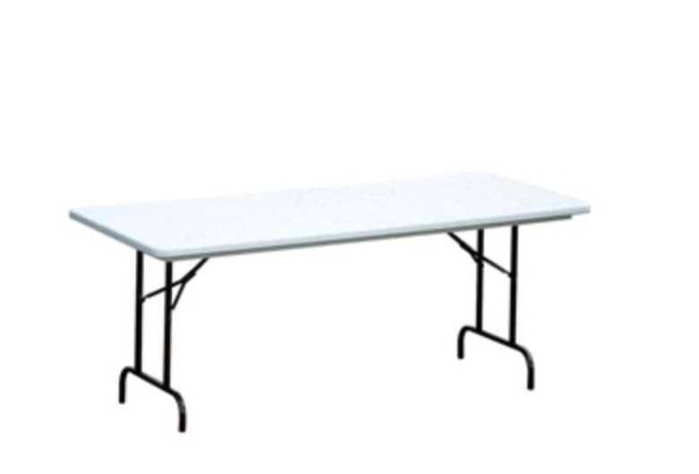 8 foot folding table 62110, white granite