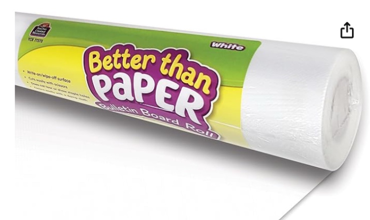 teacher created resources better than paper bulletin board roll, white - 77373 4’x12’