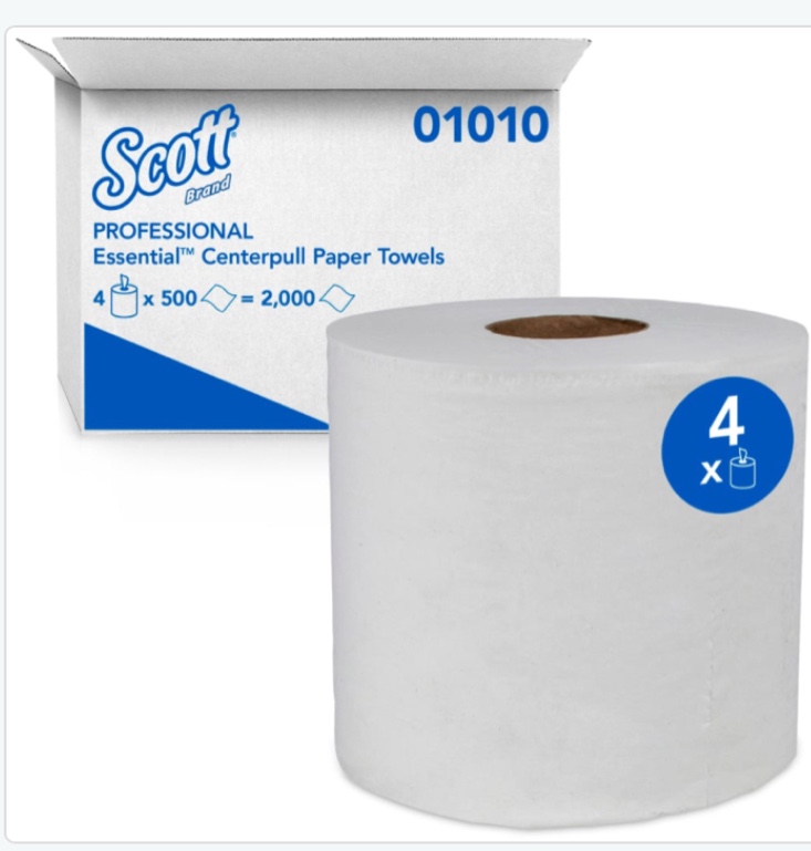 Scott roll towels 01010, 4 Rolls center pull