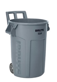 Rubbermaid Commercial Products Vented Wheeled BRUTE Trash Container, 44 Gal Gray, for Landscapers/Construction Sites/Restaurants/Back of House/Offices/Warehouses/Commercial Environments