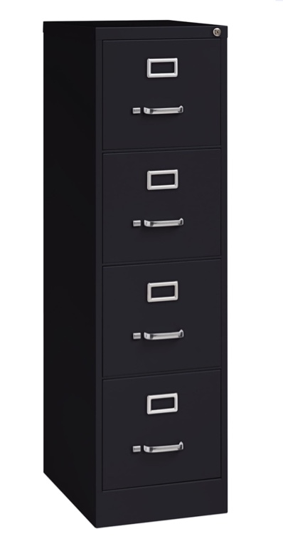 Four drawer filing cabinet, black