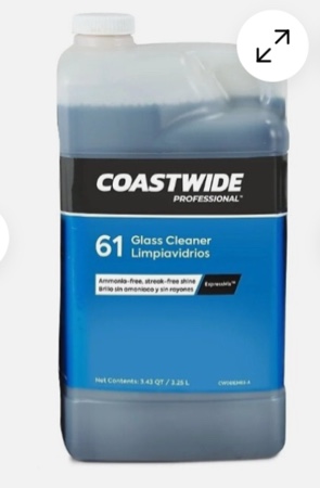 coastwide professional glass cleaner 61 concentrate 3.25l cw6103em-a streak free, leakage