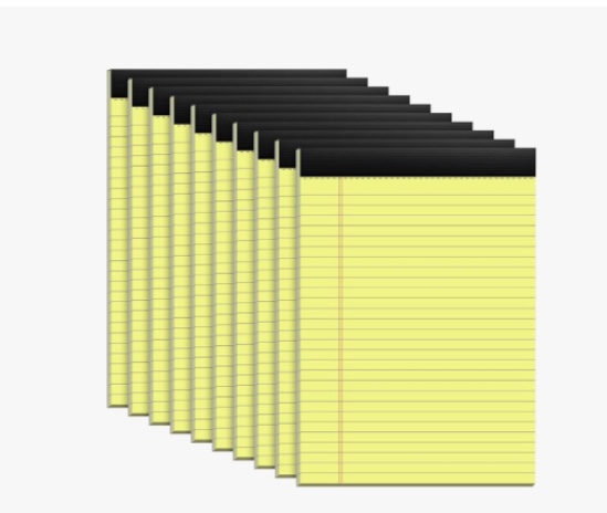 tops 8.5 x 11 legal pads, 12 pack, the legal pad brand, wide ruled, yellow paper, 50 sheets per writing pad, made in the usa (7532)