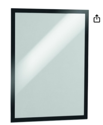 Durable Self-Adhesive Business and Store Sign Holder (476901) Black Tabloid, 11" x 17"