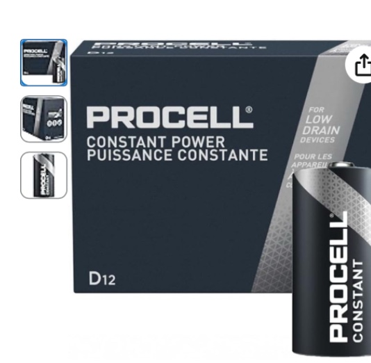 procell constant d batteries, 12 count