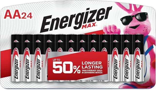 energizer aa batteries, max double a battery alkaline, 24 count
