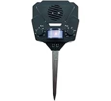 bird-x solar yard gard, ultrasonic and solar-powered animal decoy device with motion sensor, easy to install, covers up to 3,000 sq. ft., 15-25 khz frequency, 8.5" x 7" x 4"