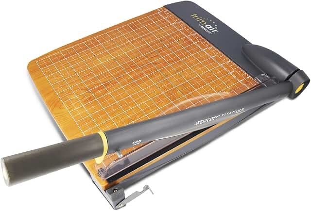 westcott 12  trimair titanium wood guillotine paper trimmer