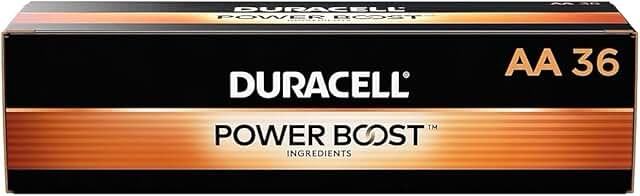 duracell mn15p36 standard battery, aa, alkaline, pk36 lighting, 36 count (pack of 1), black