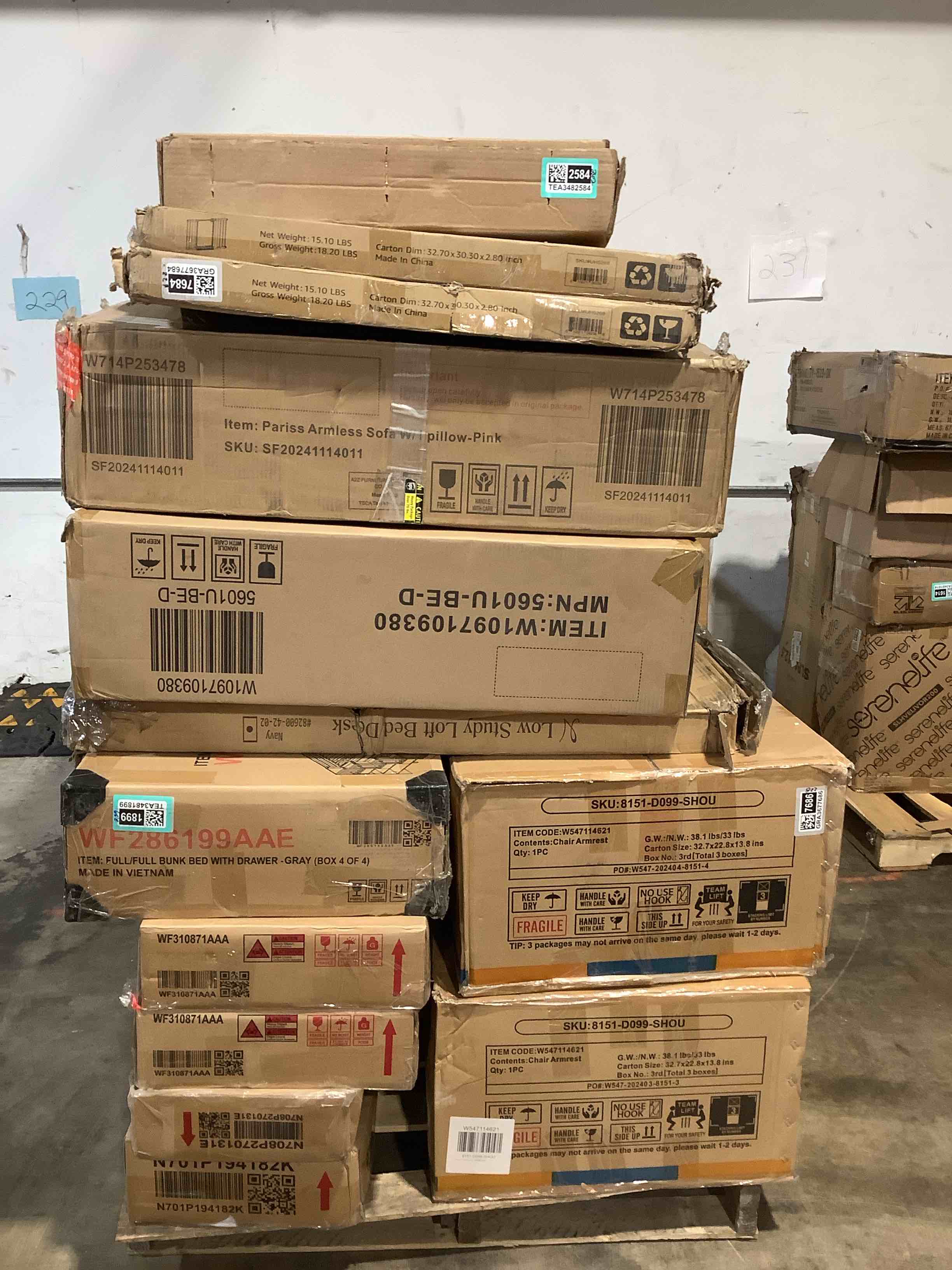 Pallet of Assorted Furniture and Goods