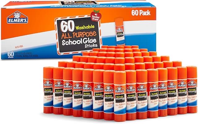 elmer s all purpose school glue sticks  washable  7 gram  60 count