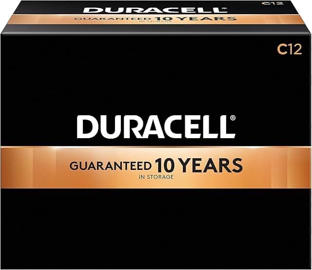 duracell - coppertop c alkaline batteries with recloseable package - long lasting, all-purpose c battery for household and business - pack of 12