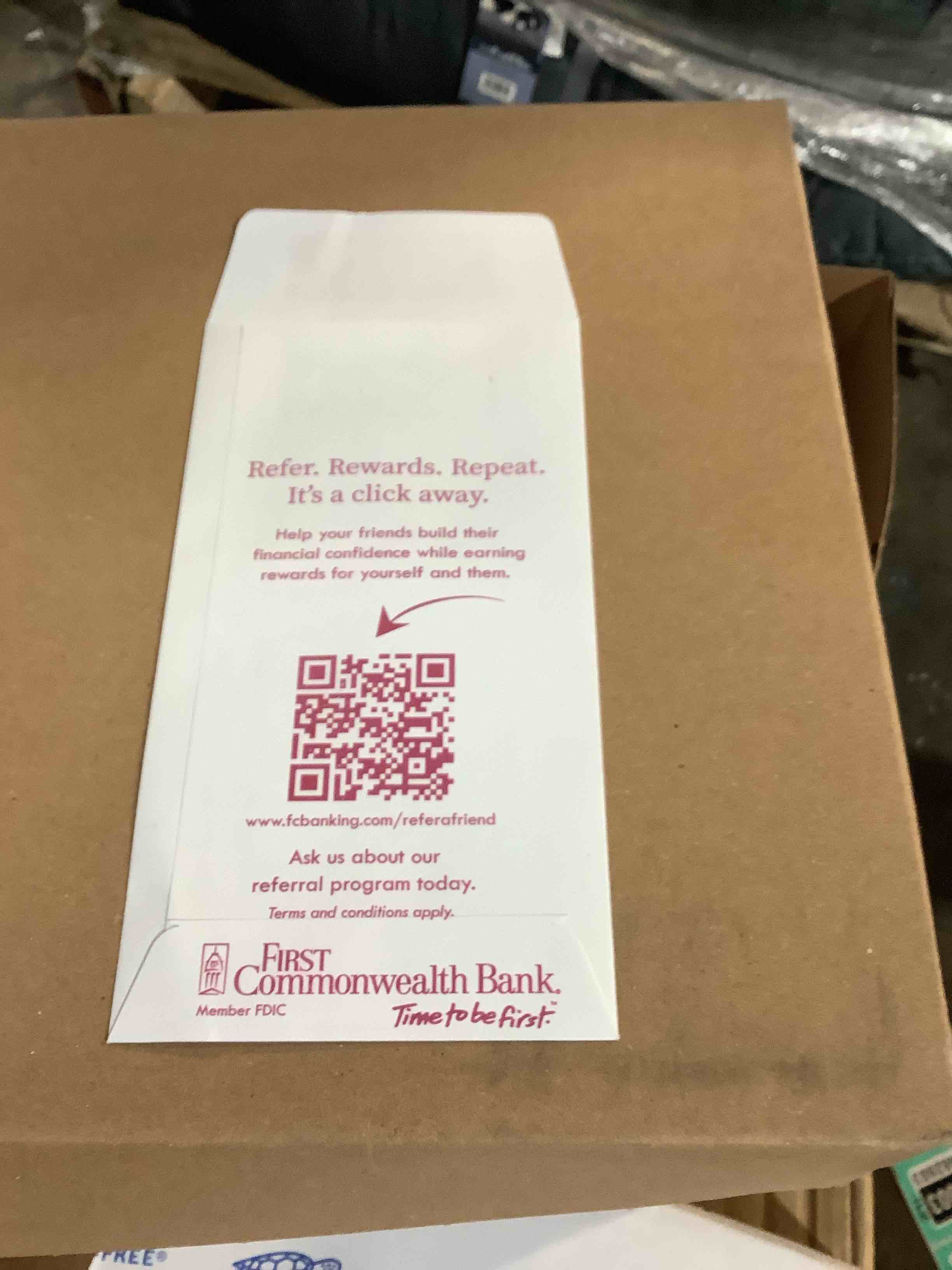 2 Boxes of bank envelopes