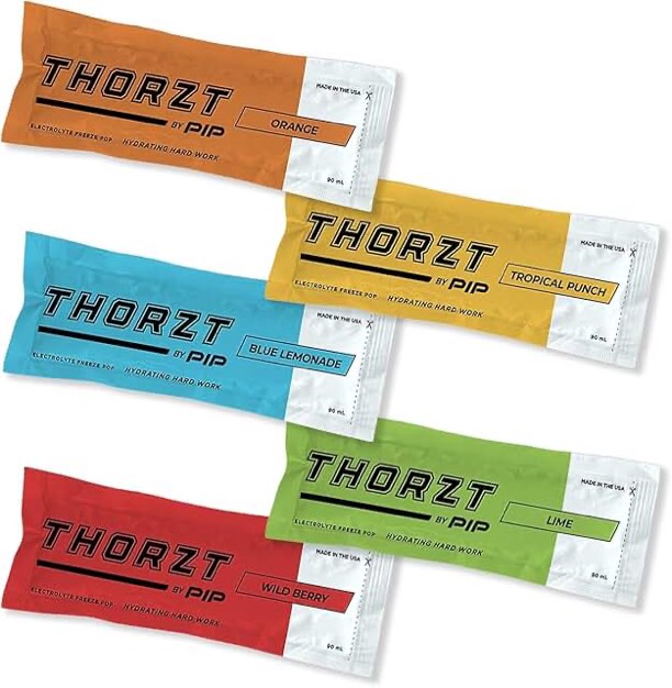 THORZT Assorted Electrolyte Freeze Pops, 3 fl. oz., 30 Tubes/Bag, 5 Bags/Carton (ICEMIX) 