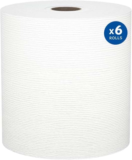Kleenex® Hard Roll Paper Towels, Bulk (50606), 1.75" Core, with Premium Absorbency Pockets, White (600'/Roll, 6 Rolls/Case, 3,600'/Case)