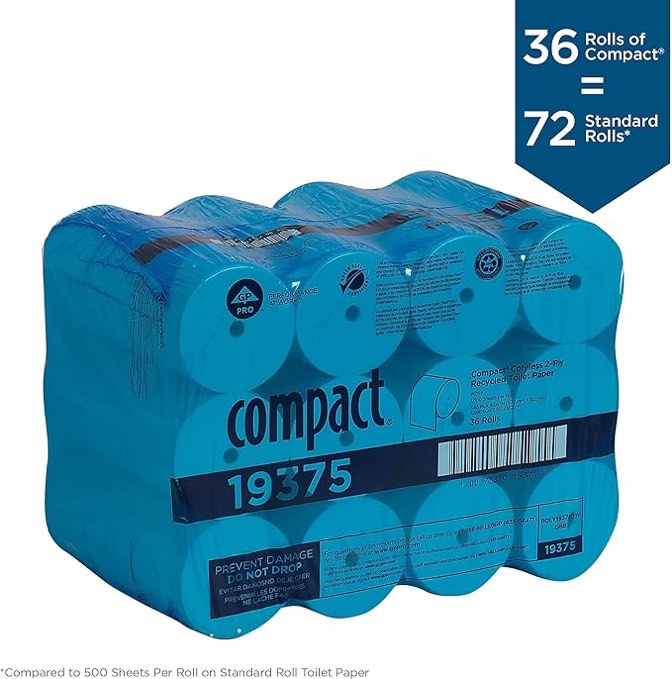 Georgia Pacific 19375 Coreless Bath Tissue, 1000 Sheets/Roll, 36 Rolls/Carton