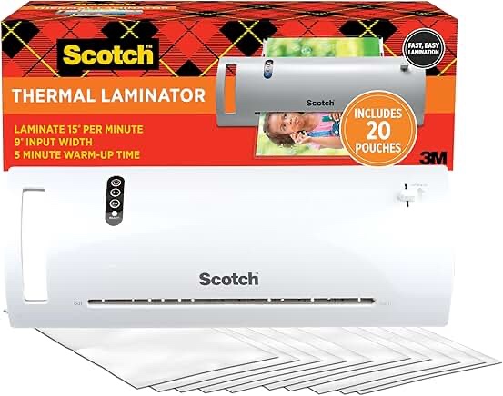 Scotch TL902VP Thermal Laminator  White  9 in.  1 Laminating Machine