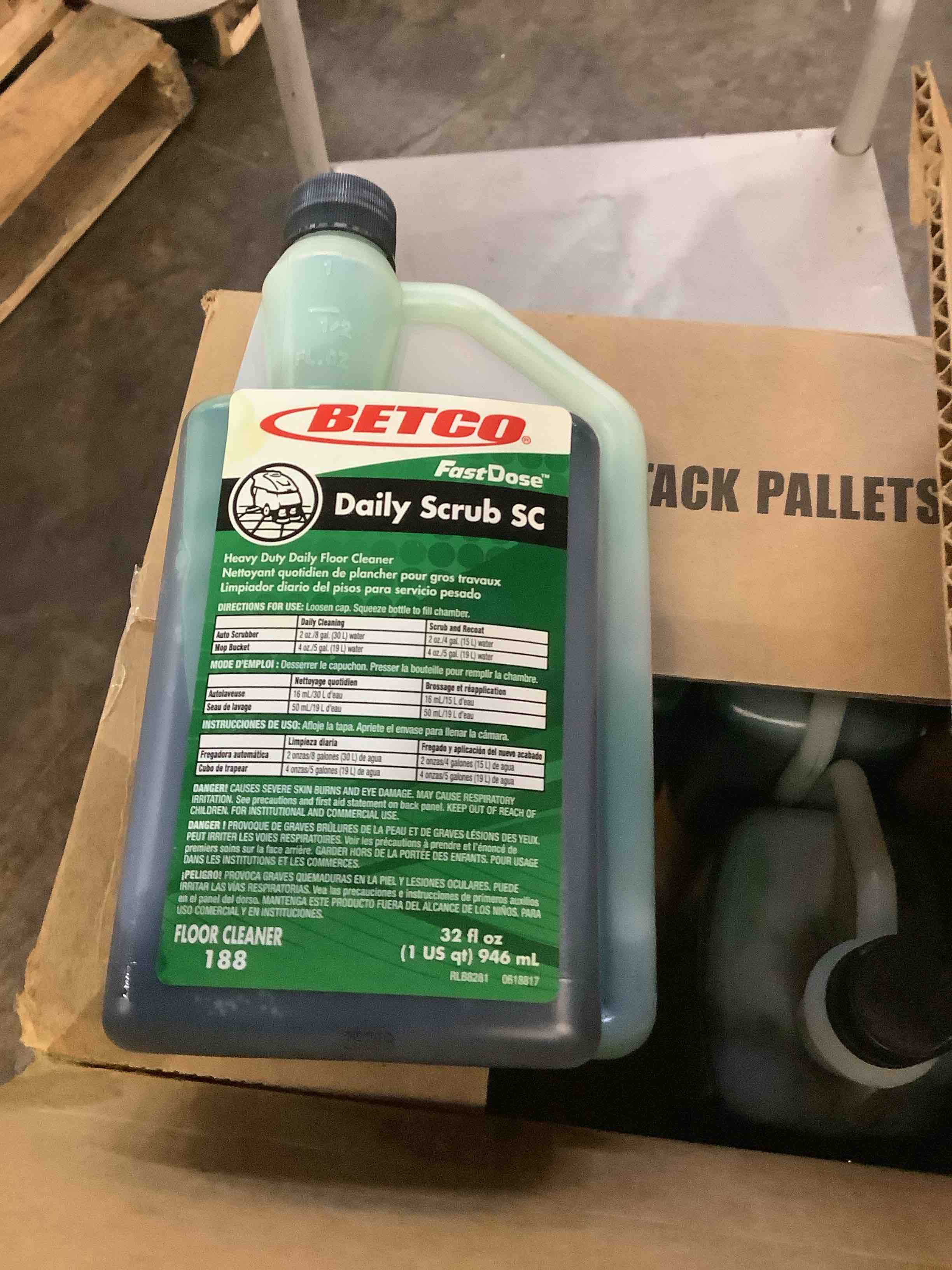 Betco Cleaner  Floor Daily Scrub  Sc  1 Qt  6 Count