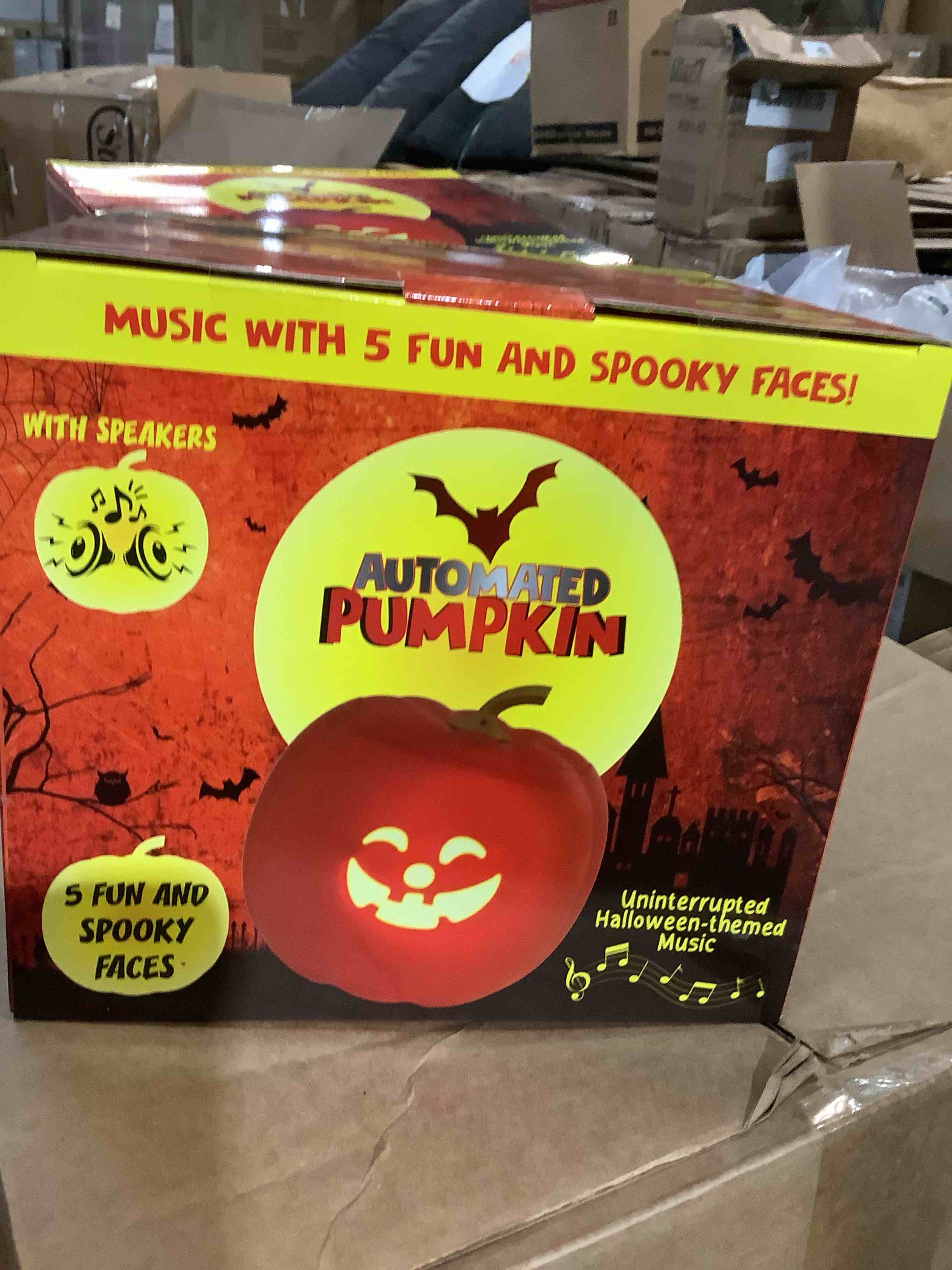 Automated Pumpkin with 5 Fun and SpookyFaces
