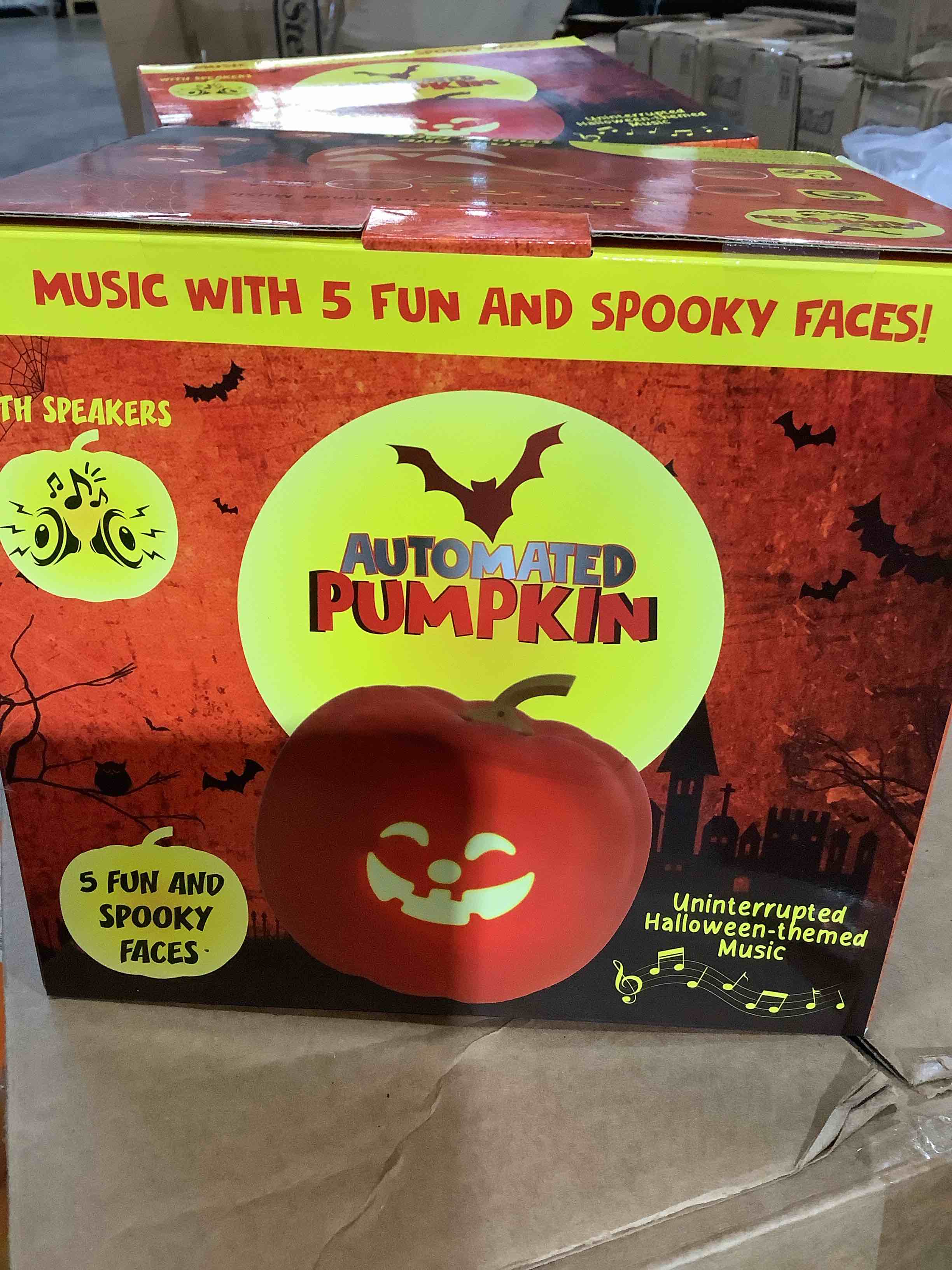 Automated Pumpkin with 5 Fun and Spooky Faces