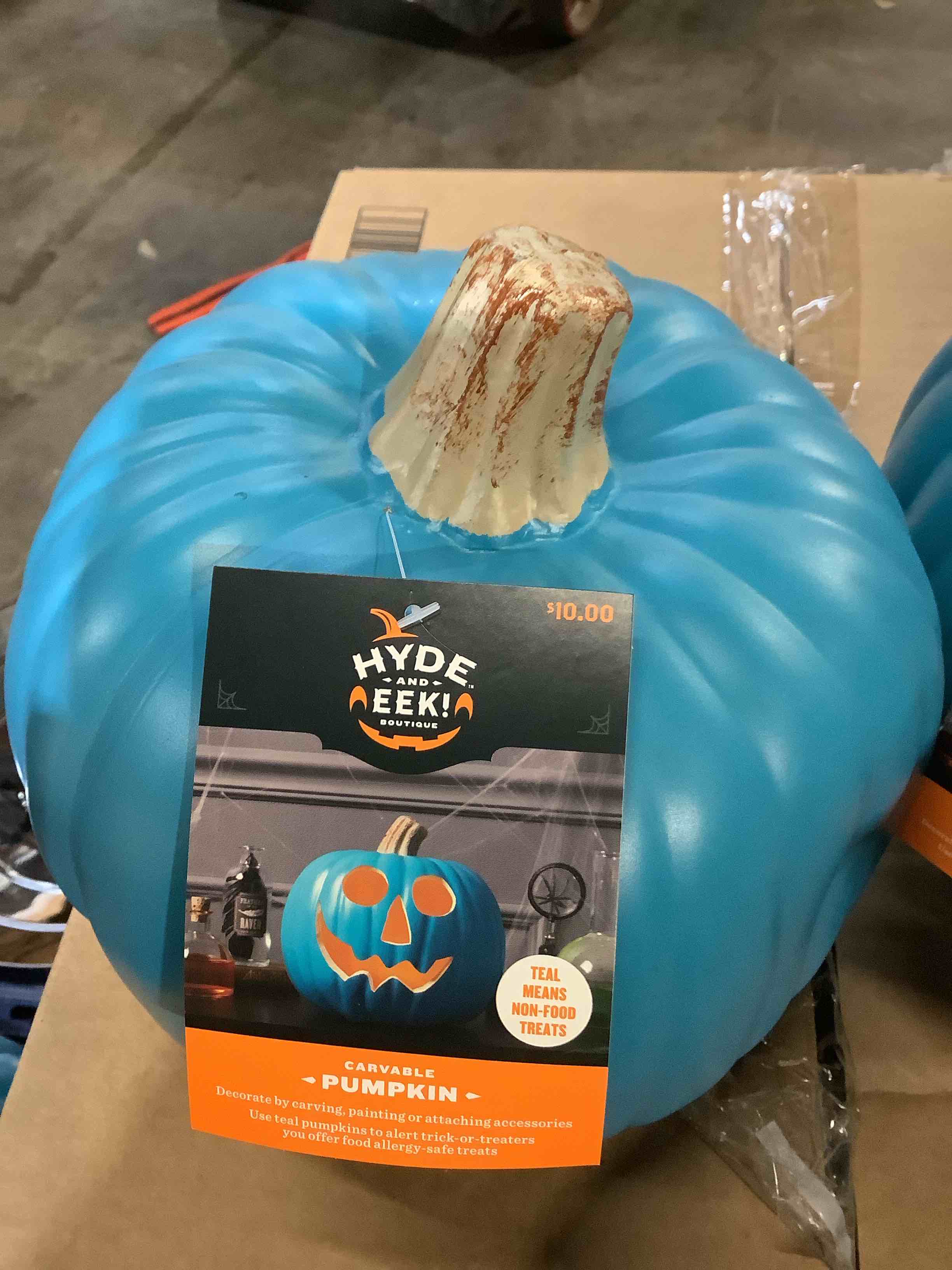 9" Carvable Faux Halloween Pumpkin Teal - Hyde & EEK! Boutique™