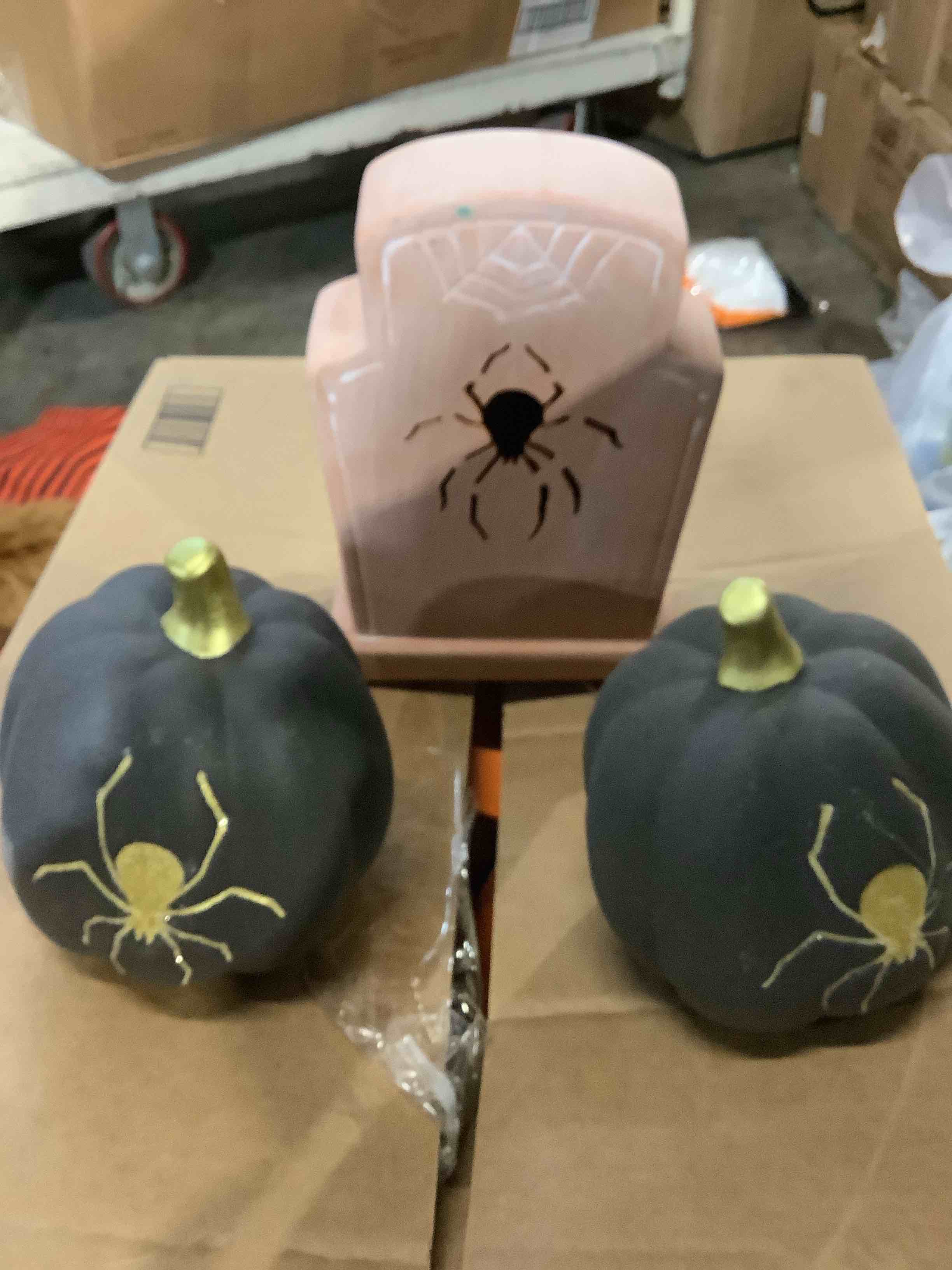 Assortment of Halloween ceramic decorations