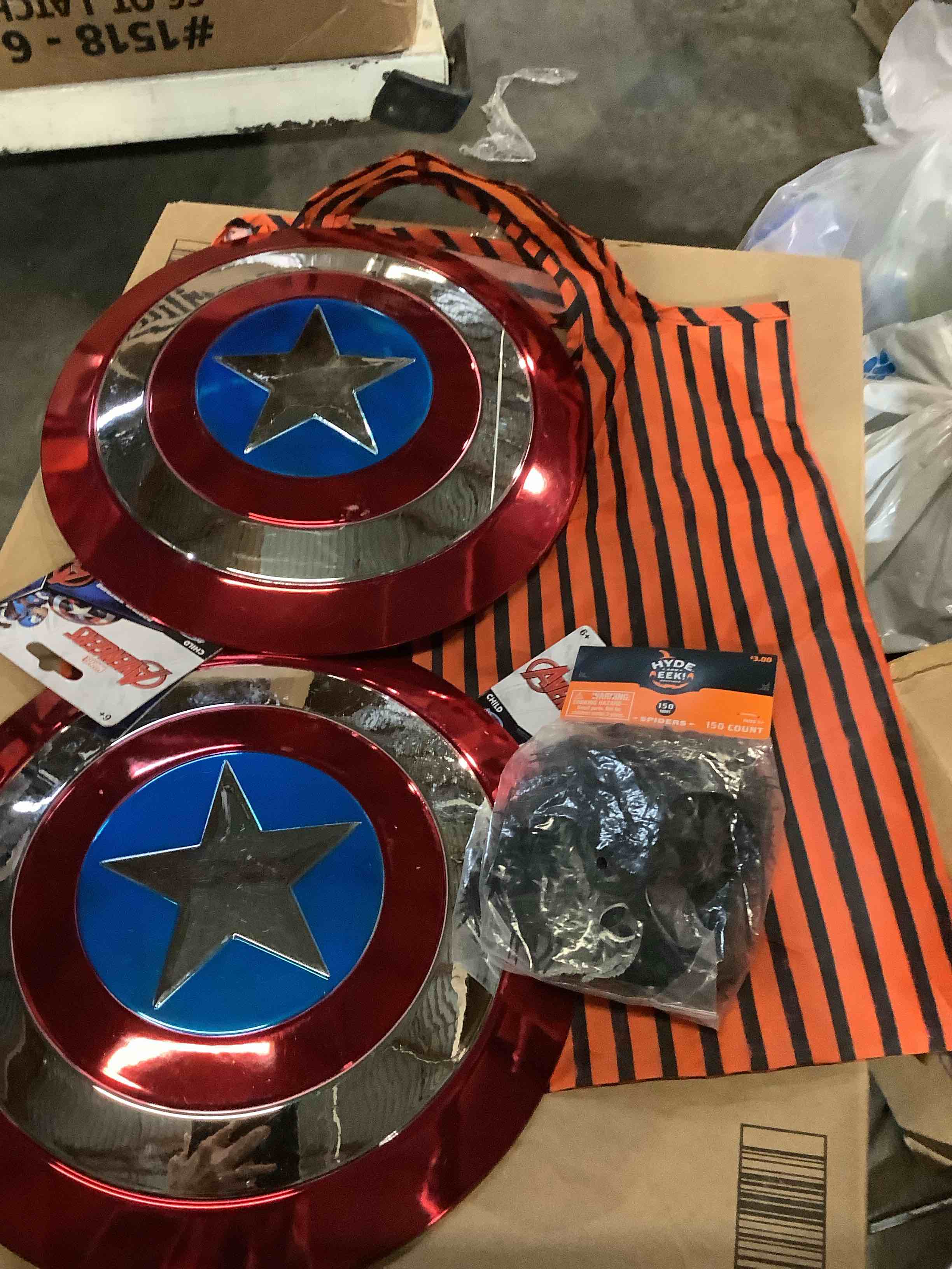 assortment of Halloween costumes and accessories