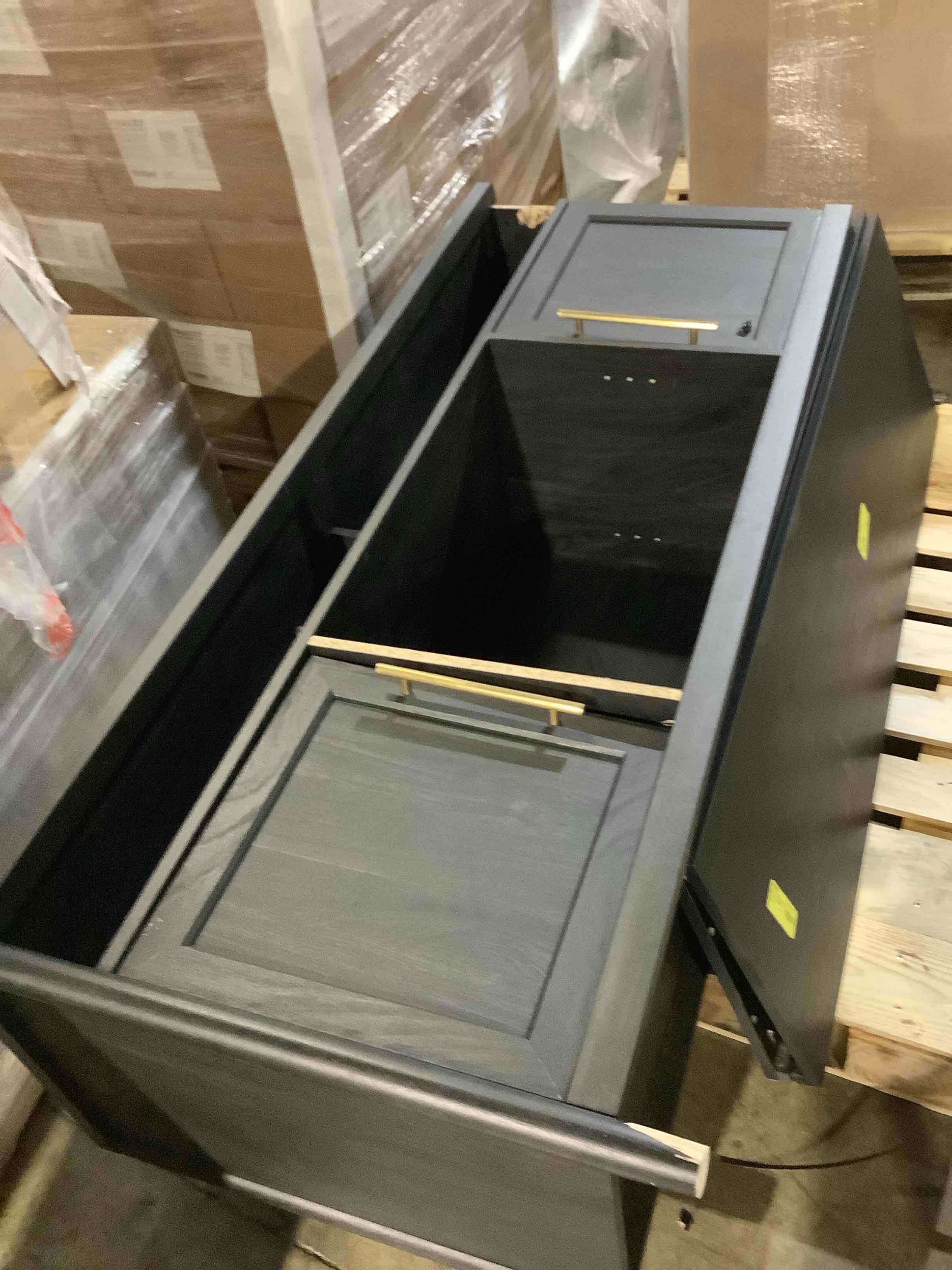 Member’s mark dark wood cadenza with doors for storage 