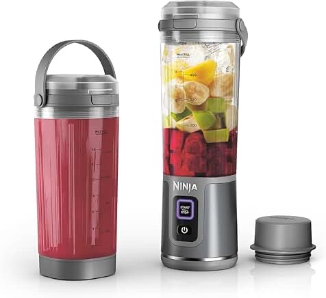 Ninja Blast Portable Blender & Accessories, Cordless, 18oz. Vessel, Personal Blender for Shakes & Smoothies, Leakproof Lid & Sip Spout, USB-C Cord, Dishwasher Safe Parts, BPA Free, Grey, CL155AGY