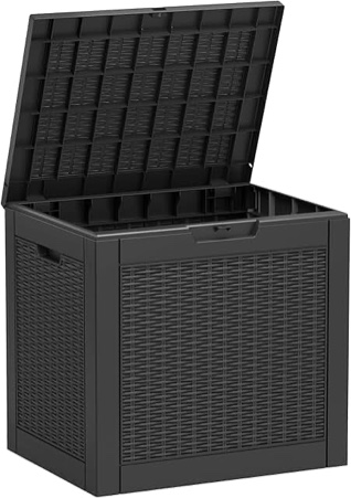 keter smaller black outside storage bin