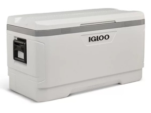 150-Qt. MaxCold Performance Cooler Ice Chest Marine Fish Storage Large Insulated, Hing needs fixing.