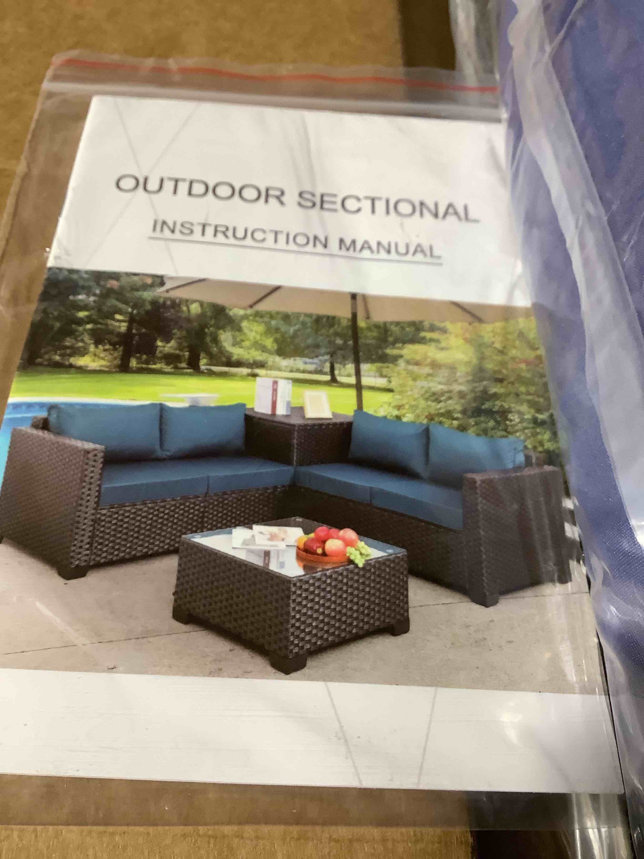 Exceltech outdoor sectional patio furniture, Box 1 of 2 is a new incomplete sectional.
