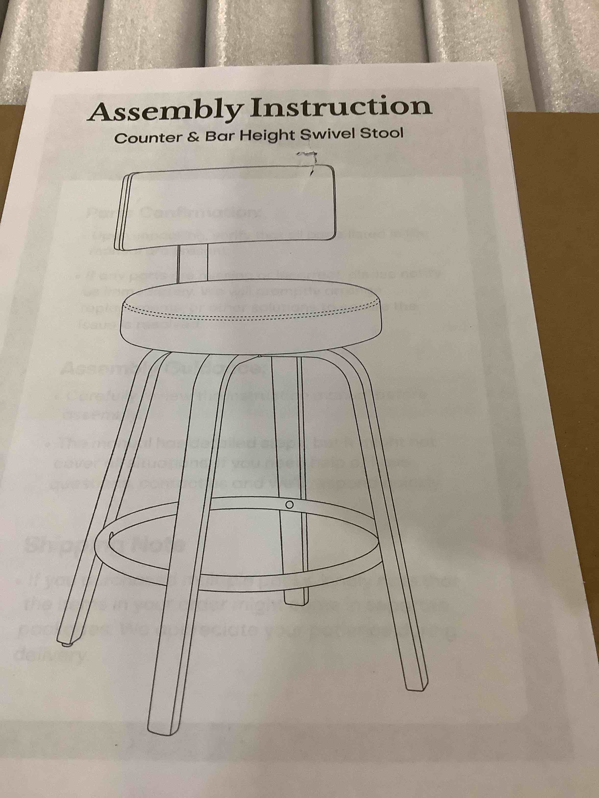 Swivel upholstery counter barstools