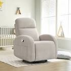 Delba 37” modern upholstered Chenille manual swivel rocker glider, white