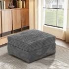Marlins Corduroy Ottoman Combination, Gray