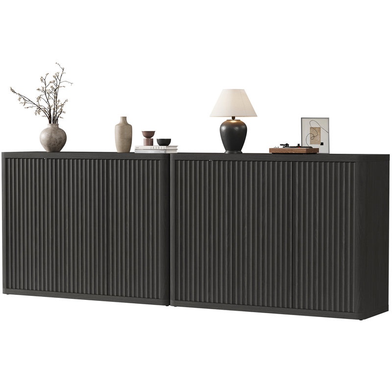 Cesiro 46.65'' W Sideboard With 3 Fluted Doors And Adjustable Shelves, incomplete
